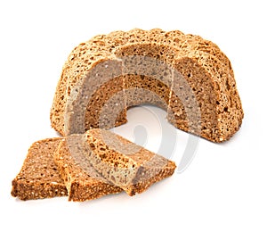 Pieno grano pane su bianco 