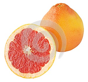Full and half grapefruit
