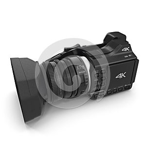 Full HD Camcorder Isolated on White Background 3D Illustration