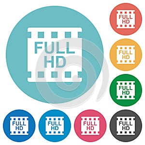 Full HD movie format flat round icons photo