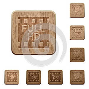Full HD movie format wooden buttons photo