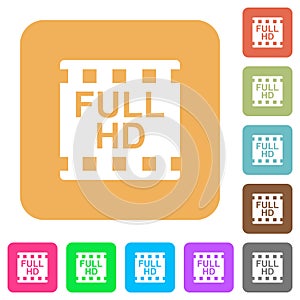 Full HD movie format rounded square flat icons photo