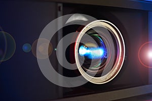 FULL HD video Projector lens close-up