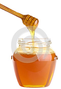 Full honey pot and dipper