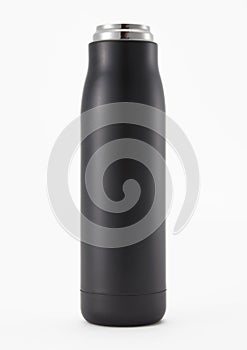 Full length black color aluminium waterbottle.