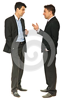 Full length of business men conversation