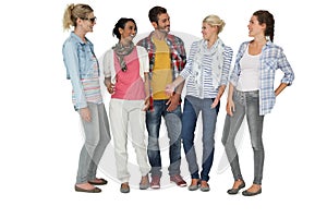 Full length of casually dressed young people