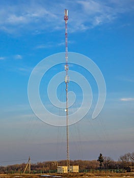 Full-length cellular tower. Mobile antenna