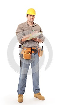 Full length construction worker