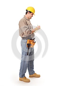 Full length construction worker