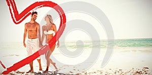 full length of couple at beach