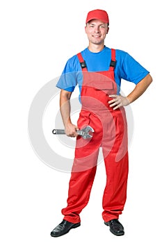 Full-length figure of repairman