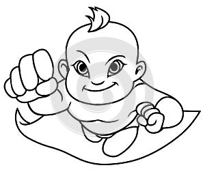 Super Baby Asian Line Art