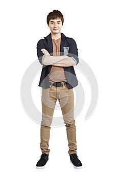 Full length portrait of Asian young man