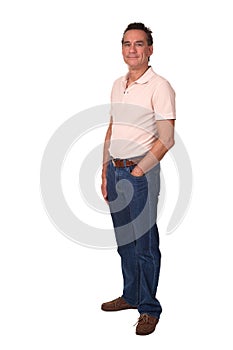 Full Length Portrait of Attractive Smiling Man