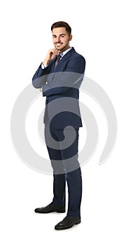 Full length portrait of businessman posing