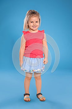 Full length portrait of cute little girl