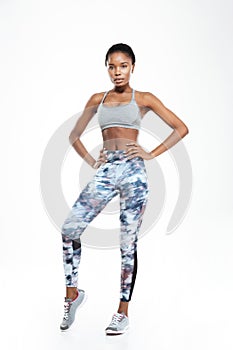 Full length portrait of a fitness afro american woman