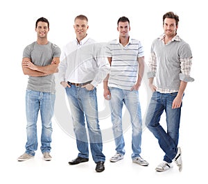 Full-length portrait of group of young men