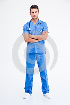 Full length portrait of a handsome male doctor