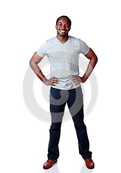 Full length portrait of a happy african man