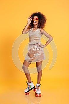 Full length portrait of a happy afro american woman