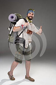 Full length portrait of a male fully equipped