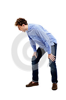 Full length portrait of a man shouting