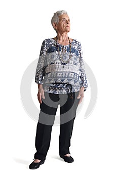 Full-length portrait senior woman