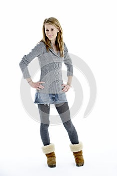 Full Length Portrait Of Teenage Girl