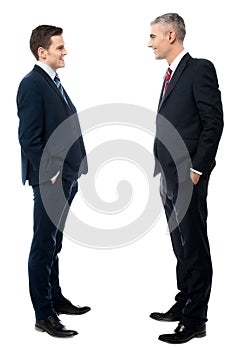 Full length portrait of two businessmen