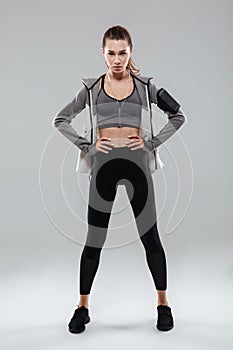 Full length portrait of a young fitness woman in sportswear