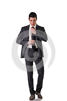 Full length shot of elegant young man with suit