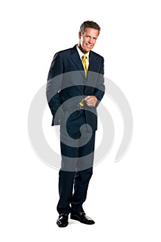 Full length smiling businessman