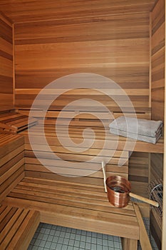 Full length view of Sauna interior