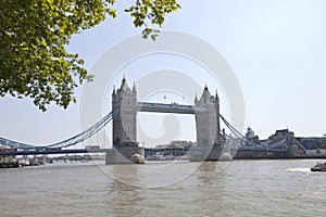 Full length view of Tower Bridge in London
