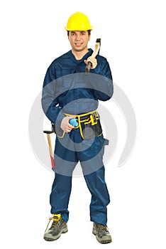 Full length of young worker man