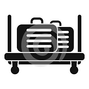 Full luggage trolley icon simple vector. Support platform