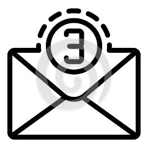 Full mail inbox icon, outline style