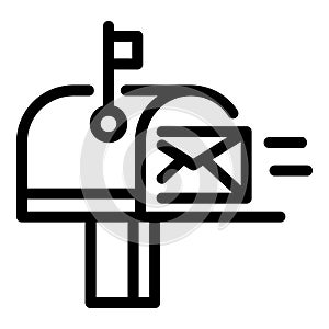 Full mailbox icon, outline style