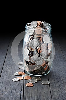 Full Money Coins Jar