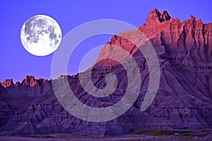 Full Moon in the Badlands photo