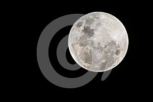 Full moon with black background. photo