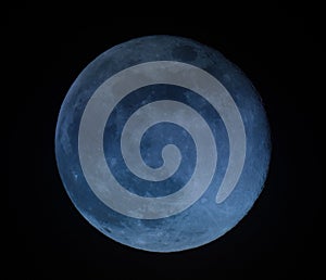 Full moon with blue overlay