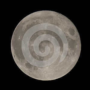 Full moon closeup showing craters