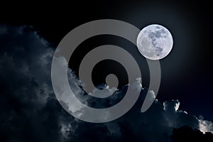 full moon and cloud