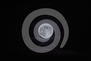 Full moon on a cloudy evening