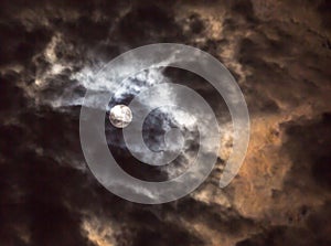 Full Moon and Colorful Clouds