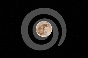 Full moon in dark background at the midnight