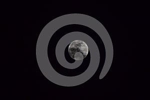 Full moon on a dark black background
